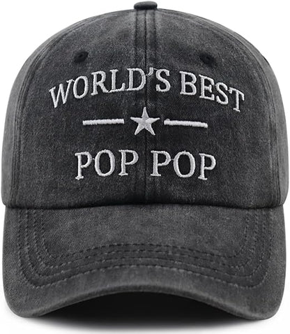World's Best Papa Poppop Hat for Men, Funny Adjustable Cotton Embroidered Grandpa Baseball Cap Father's Day Gift 61u2UojJCzL._AC_SX522.jpg