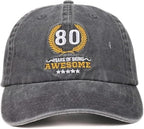 80th Birthday Gifts Embroidered Cap, Funny Birthday Gifts for Men, Custom Yearolds 80 70 60 Adjustable Hat Gifts Accessory for Birthday & Christmas Grey 61x7kuuPv3L._AC_SX569.jpg