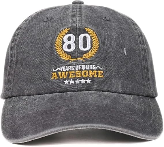 80th Birthday Gifts Embroidered Cap, Funny Birthday Gifts for Men, Custom Yearolds 80 70 60 Adjustable Hat Gifts Accessory for Birthday & Christmas Grey 61x7kuuPv3L._AC_SX569.jpg
