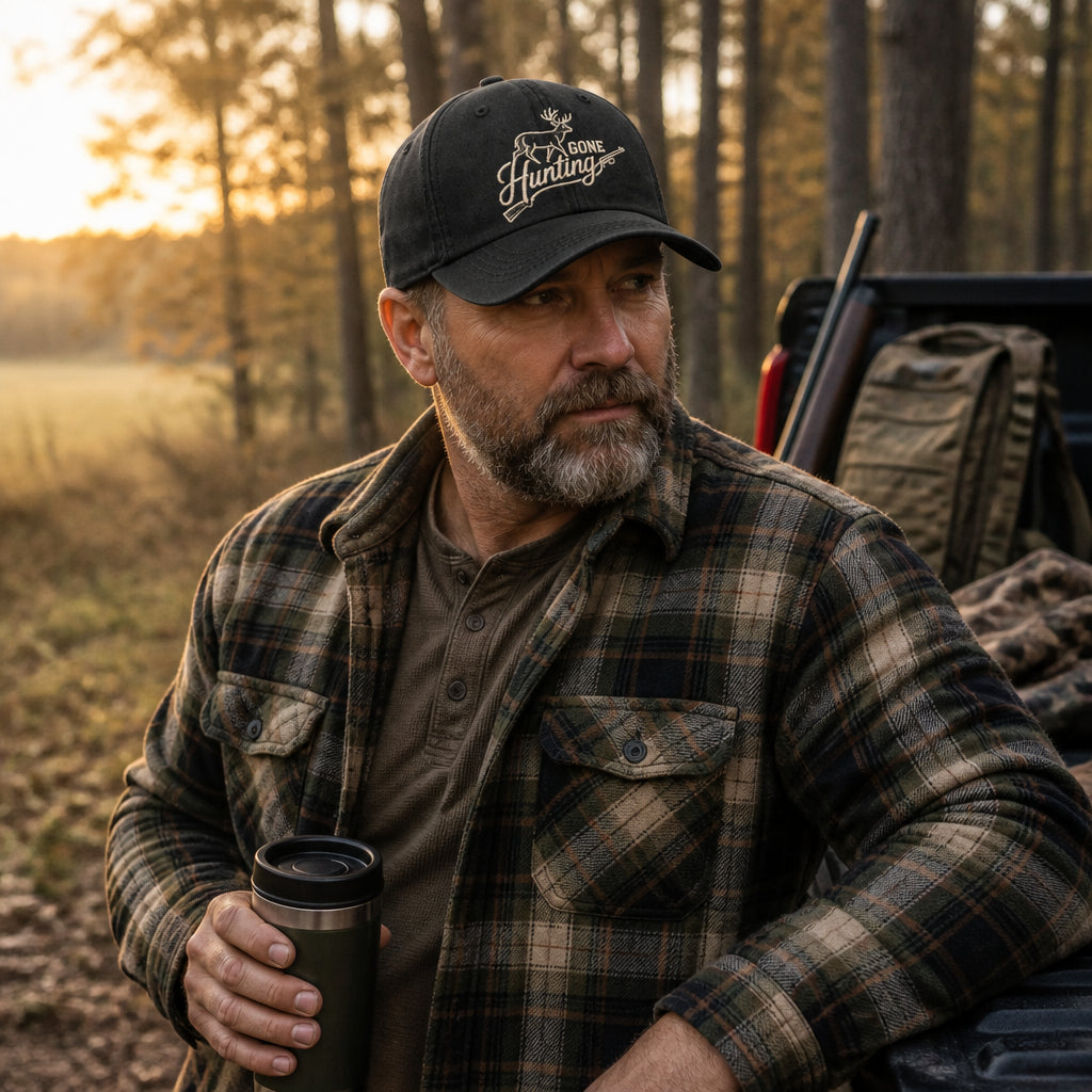 Gone Hunting Embroidered Dad Cap - Lifestyle 1