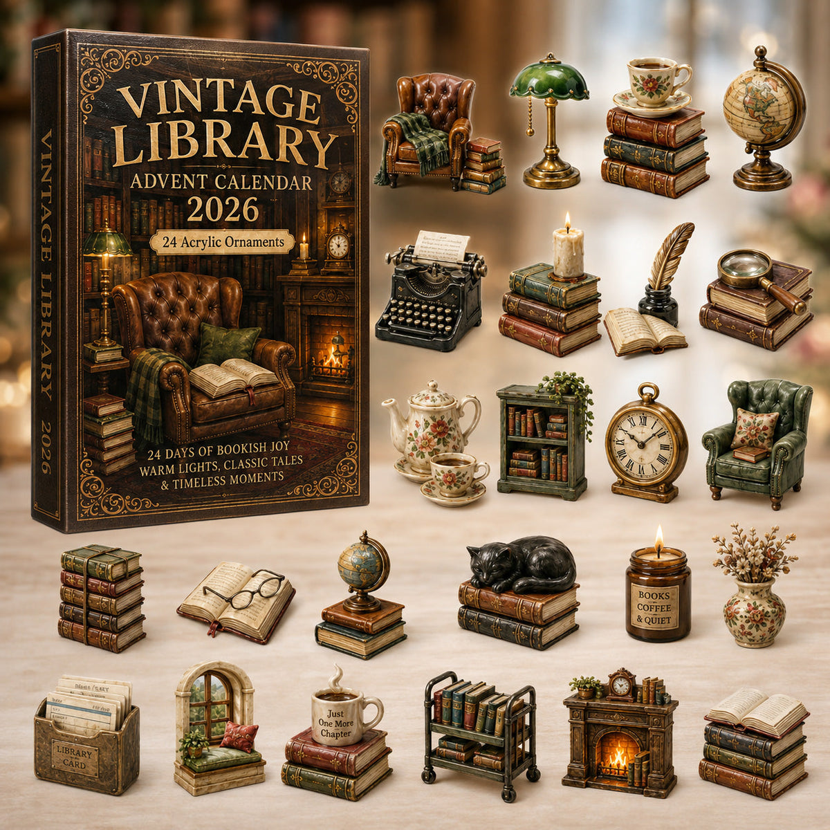 Vintage Library Advent Calendar 2026 - 24-Day Festive Countdown, Acrylic Charms Blind Box - Gift For Reading Lovers 6370e2b5-783d-44df-ad26-cb5b1f22d6c5-library.jpg