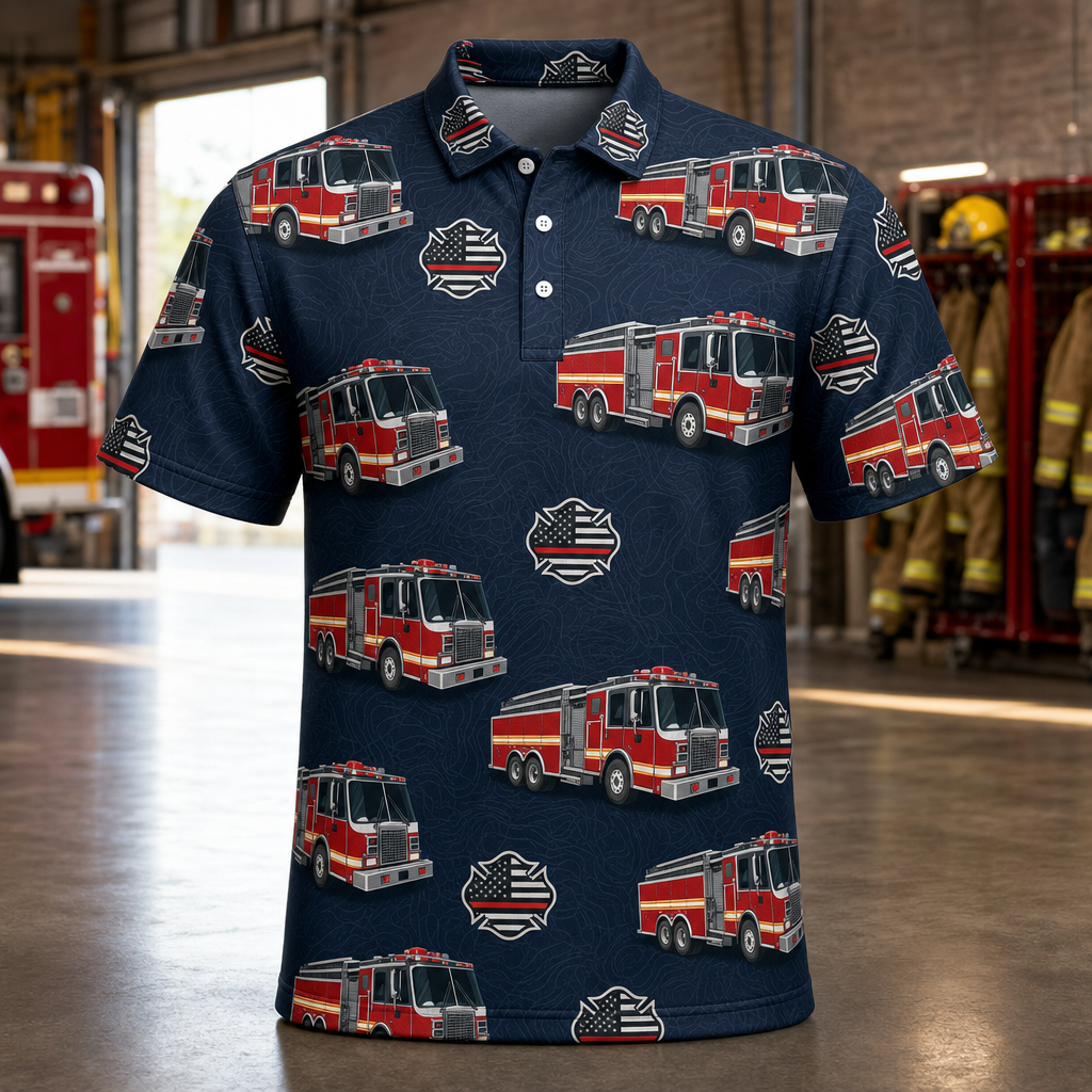 Fire Rescue Pride AOP Polo – Fire Trucks & Shield Pattern - Polo shirt - All over printed 6425dc49-6578-4477-9d2a-109b531421d6.png