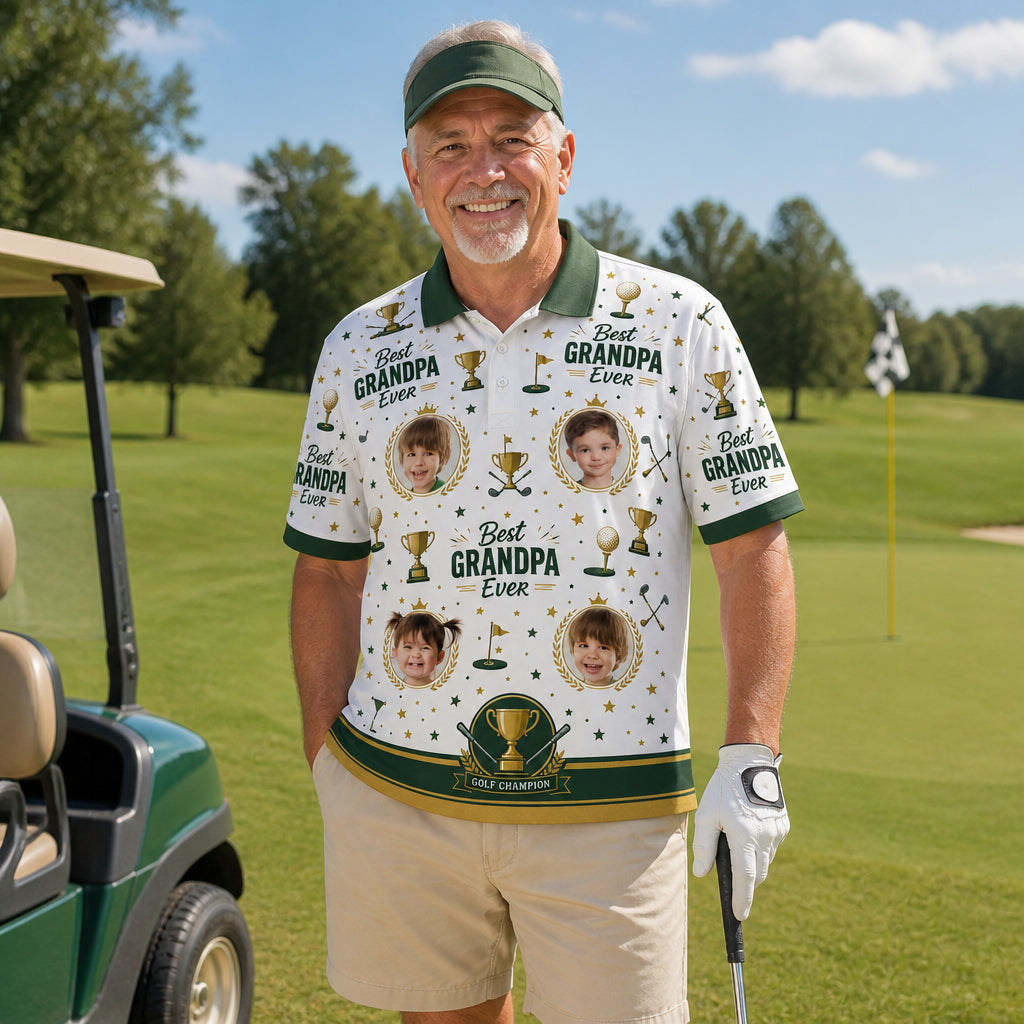 Best Grandpa Ever Golf Polo - Lifestyle 1