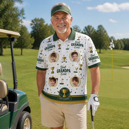 Best Grandpa Ever Golf Polo - Lifestyle 1