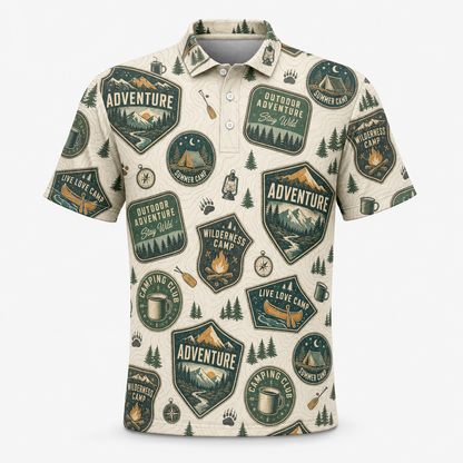 Retro Camp Badges AOP Polo - Polo shirt - All over printed 646a828b-23a1-4fca-a26d-caa95e6792bc.png