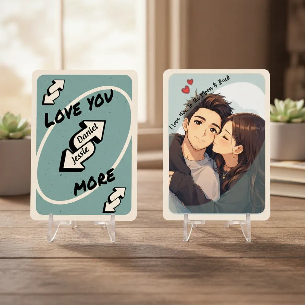 I Love You More - Personalized Portrait Poke Card