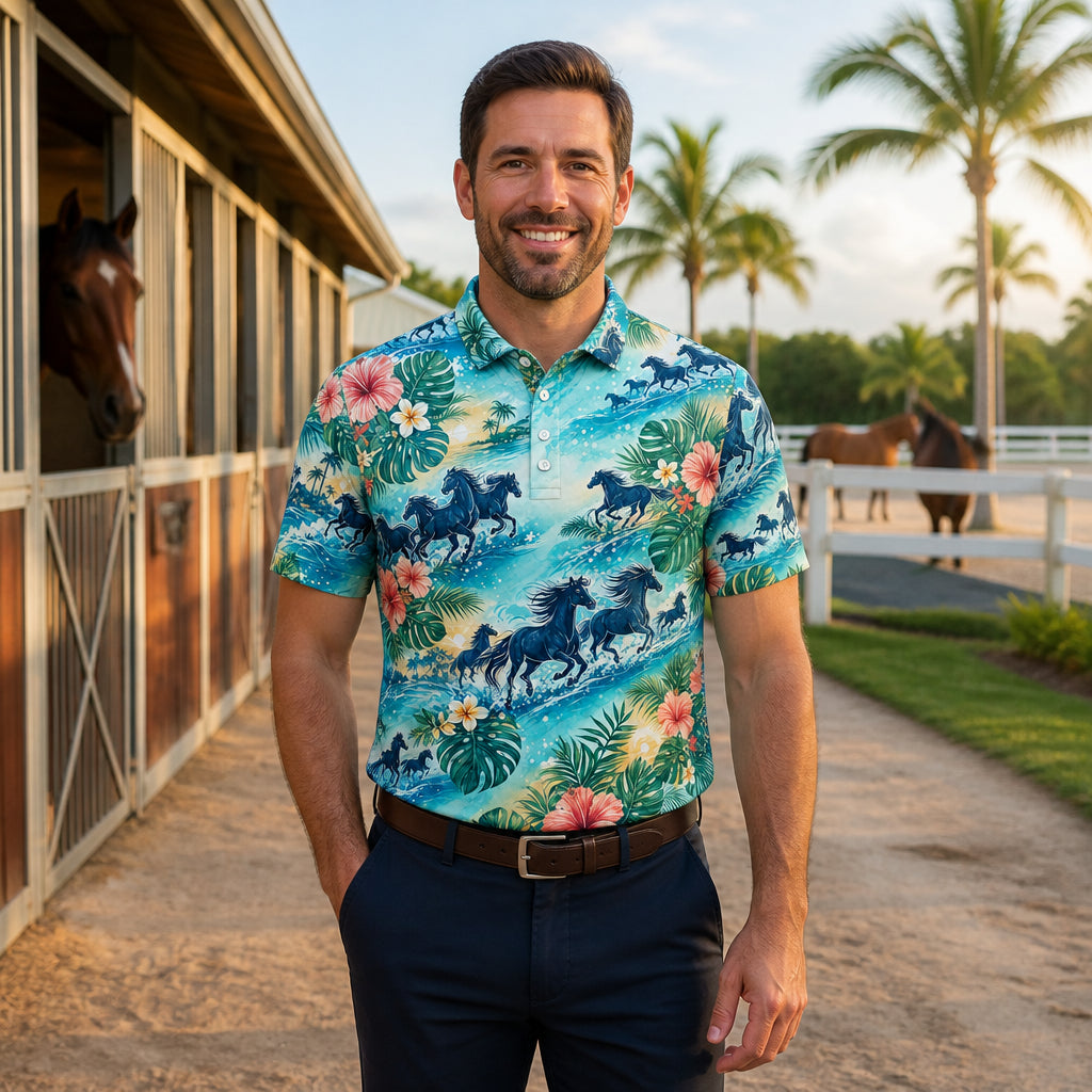 Tropical Horses All‑Over Polo - Polo shirt - All over printed 6556b714-2be4-4374-8c80-09e156f9c6a2.jpg