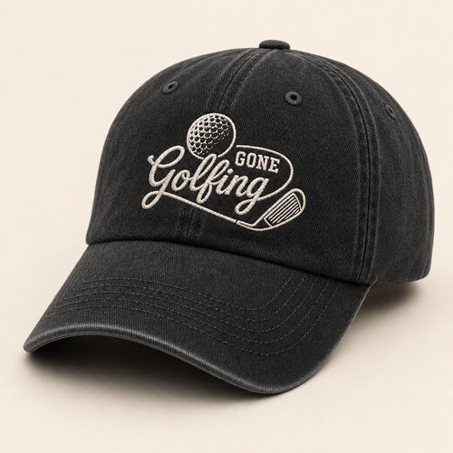 Gone Golfing Embroidered Dad Cap - Hero