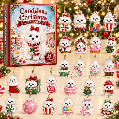 Maltese Candyland Christmas Advent Calendar 2026 - 24-Day Festive Countdown, Acrylic Charms Blind Box - Gift For Dog Lovers 65d8257e-da68-4099-893b-5a235655d1ce-maltese-box-charms.png