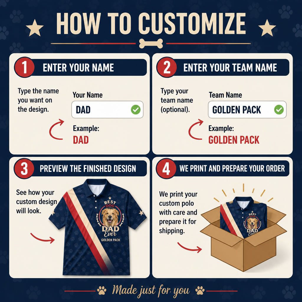 Best Dog Dad Ever Photo Polo - How to customize