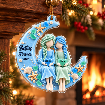 Besties Forever Acrylic Ornament - Personalised Gifts for Friends