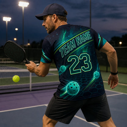 Neon Cosmic Pickleball Jersey Tee — Custom Name & Number - Personalized T-Shirt - All over printed 675eb27f-42d3-44cd-8e74-e771bf4e47bf.jpg