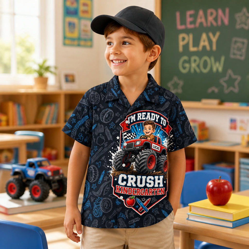 Ready To Crush Kindergarten Monster Truck Photo Kids Hawaiian Shirt - Personalized Hawaiian Kids Shirt - AOP 6887535f-5c2a-406b-ae36-2ca4f26009c9.jpg