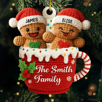 Love Gathers Around Us - Personalized Acrylic Ornament - Personalized Christmas Birthday Gifts For Mom, Dad, Brother, Sister, Kids