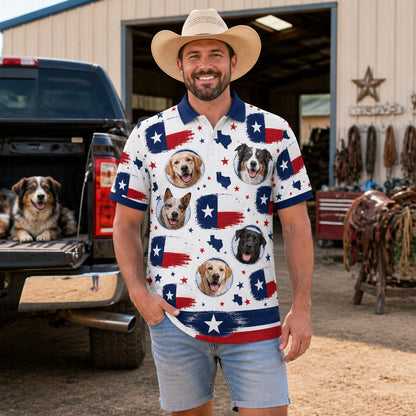 Custom Pet Photo Texas Flag Shirt - Lifestyle 2