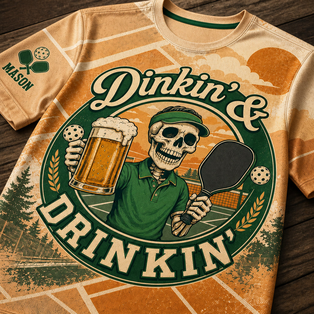 Dinkin' & Drinkin' Pickleball Skeleton AOP Tee — Custom Name Sleeve - Personalized T-Shirt - All over printed 69e0c5c7-474e-432c-8063-af61f5c95a8e.jpg