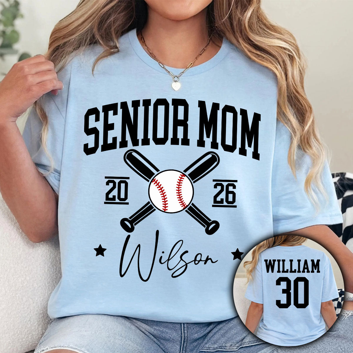 Baseball Senior Mom - Personalized T-Shirt