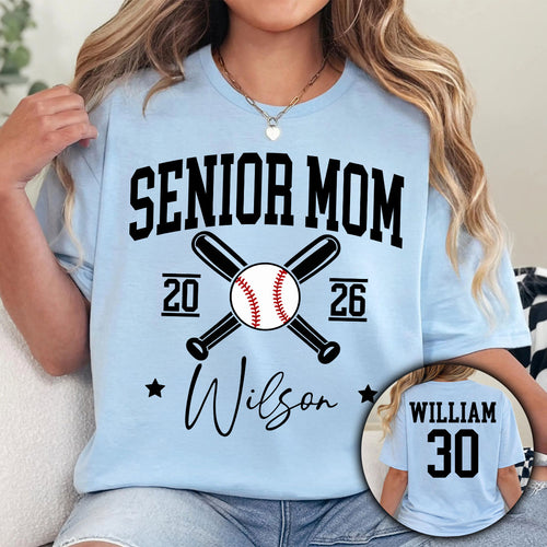 Baseball Senior Mom - Personalized T-Shirt