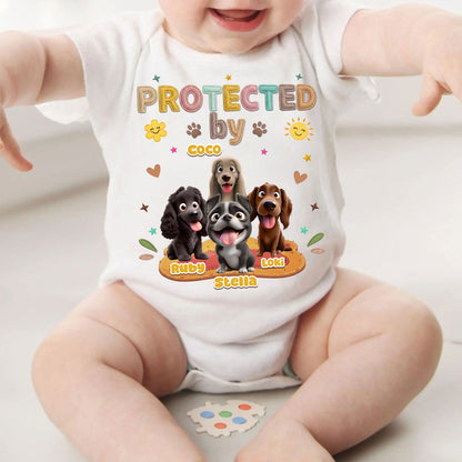 Protected By Dog - Personalized Custom Baby Onesie