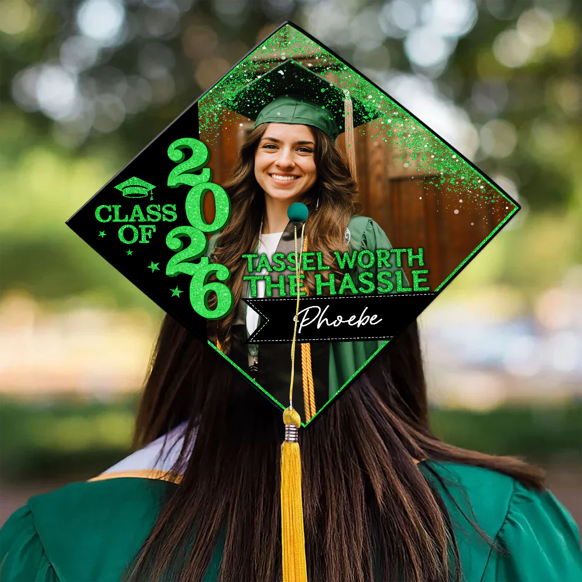 Class Of 2026 - Photo Graduation Cap Topper, Decorations For Grad Cap