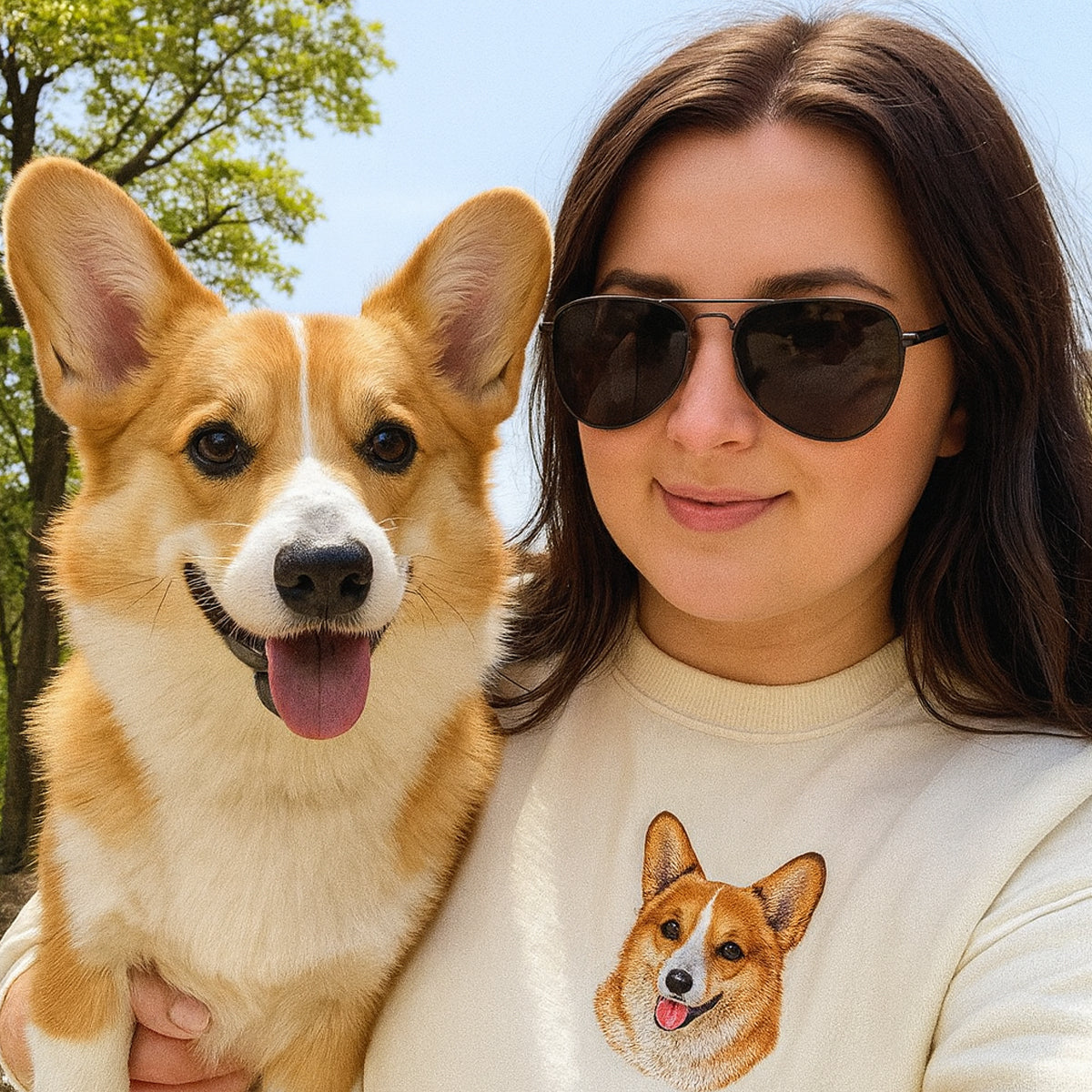 Embroidered Pet Sweatshirt for Women,Custom Dog Face Embroidered Sweatshirt,Custom Pet Hoodie,Gift for Pet Lovers,Personalized Gift For Mom