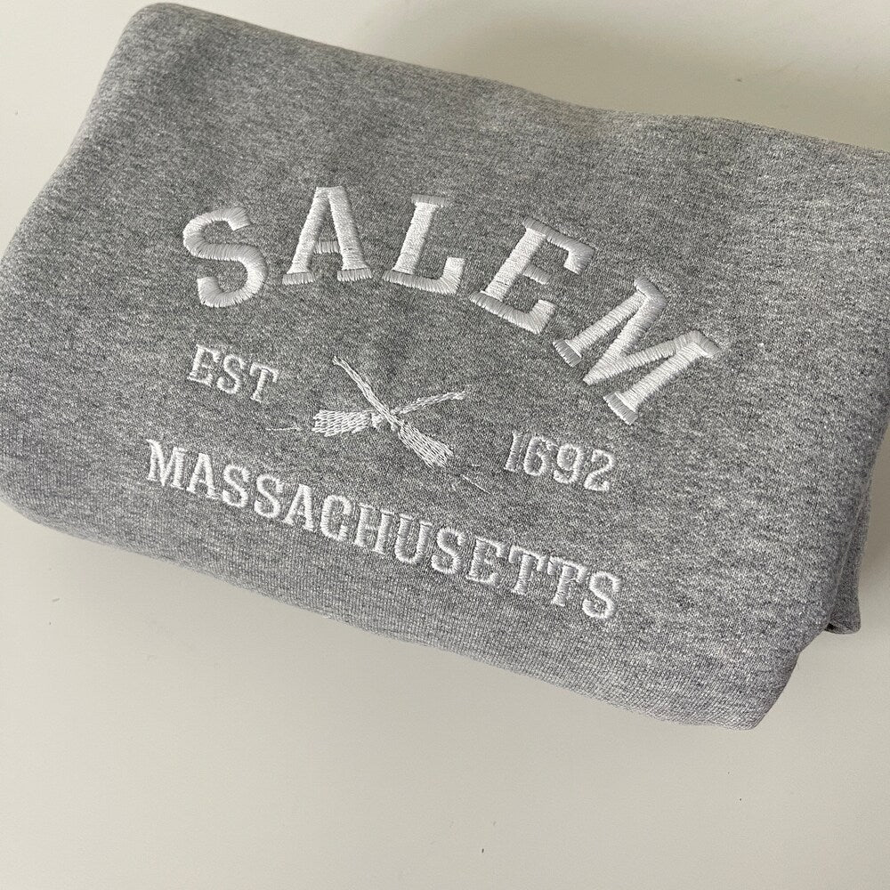 Salem Massachusetts Embroidered Sweatshirt, Salem Sweatshirt, City Sweatshirt, Embroidered Halloween Sweatshirts, Hoodie, Black, Trendy 6_54db0832-1083-4444-9879-c5c5f8077c50.jpg