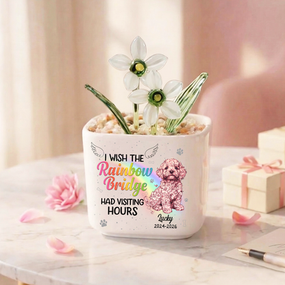Piece Of My Heart Personalized Glass Everlasting Flowers