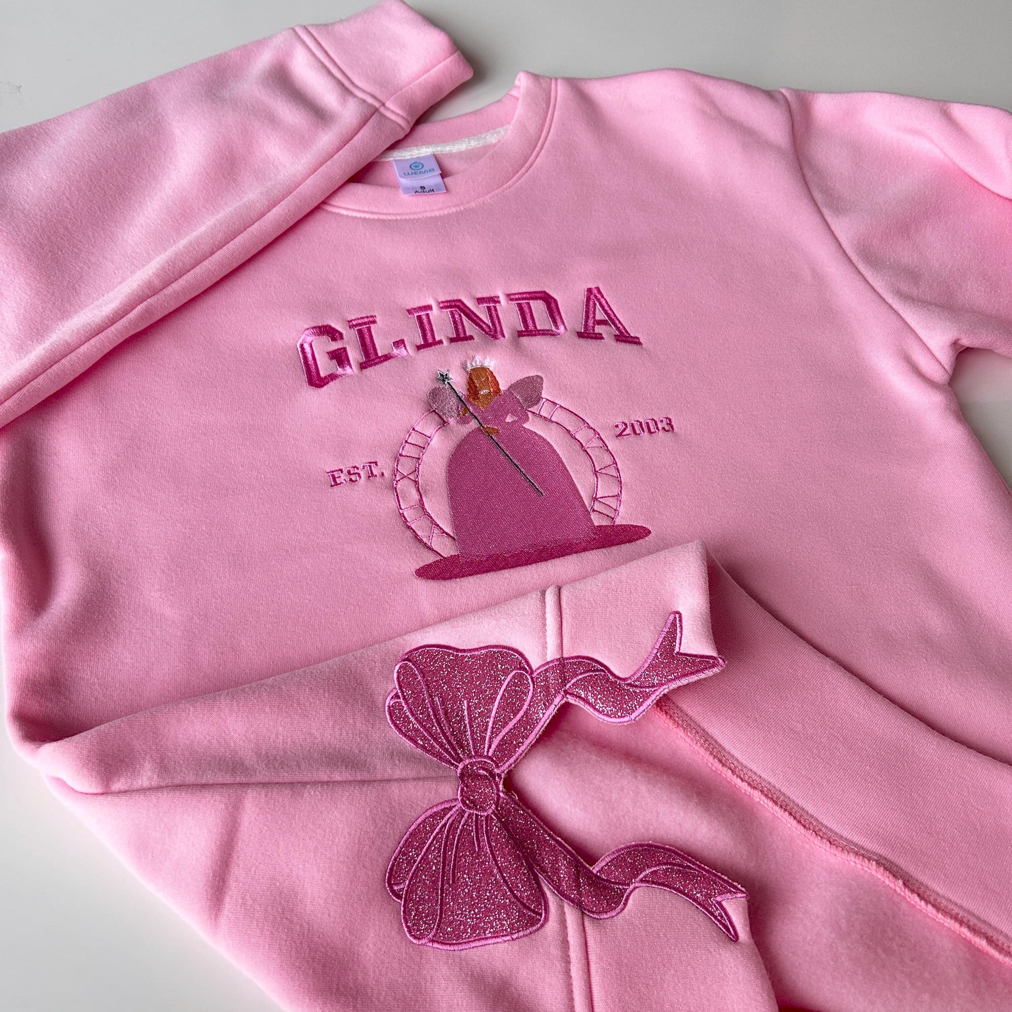 Wicked Side Bow Embroidered Sweatshirt, Wicked Musical Movie Fan Gift, Defy Gravity Crewneck, Christmas Ribbon Side Bow Gift For Her 6_63e4333b-4f4b-4832-ae15-176c653318b9.jpg