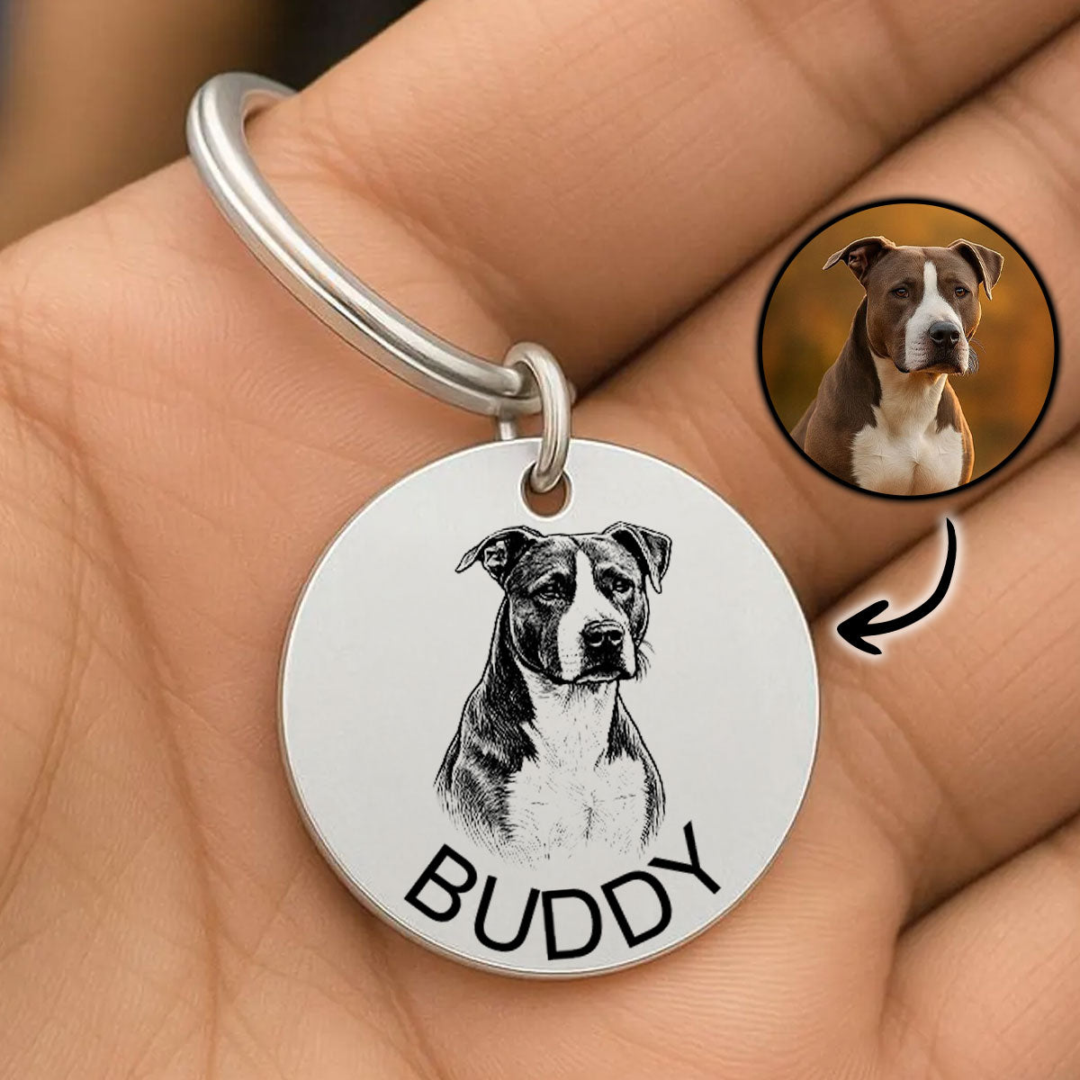 A Piece of My Pet - Stainless Steel Keychain