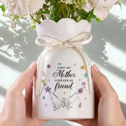 Custom Vase - Personalized Custom Ribbon Tie Flower Vase