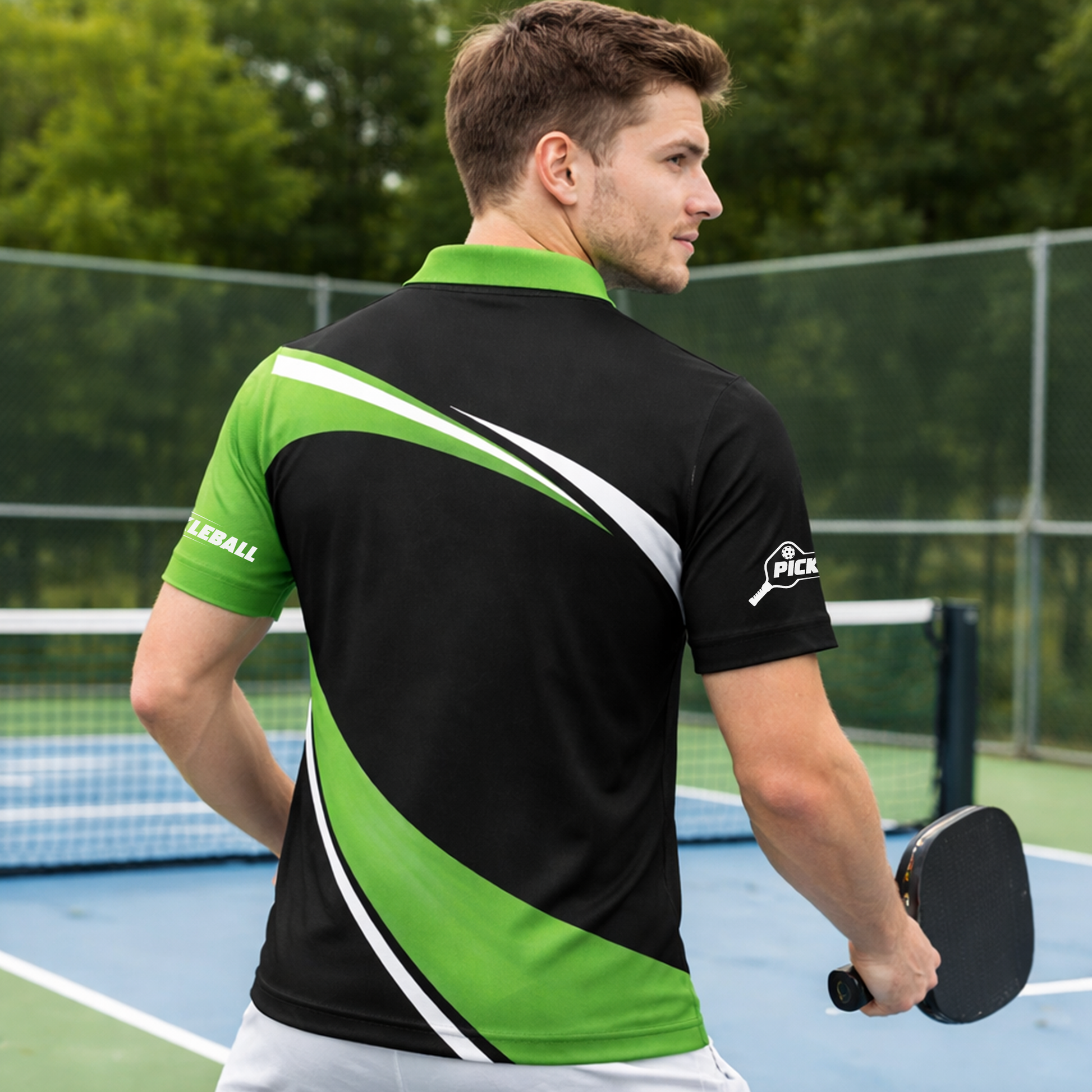 Personalized Pickleball Polo Shirt Love Paddle Design Custom Name Breathable Sports Shirt