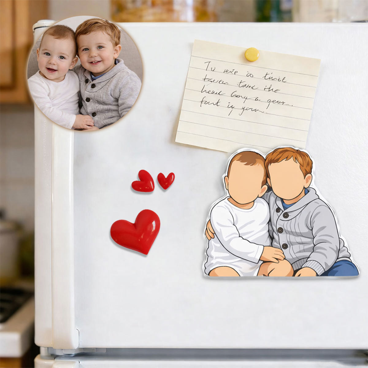 Faceless Portrait - Fridge Magnet Gift For Husband, New Dad Gift