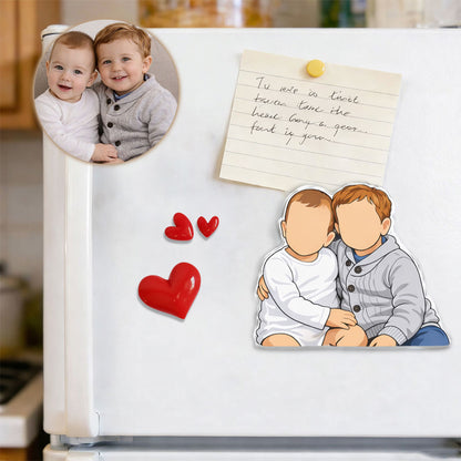 Faceless Portrait - Fridge Magnet Gift For Husband, New Dad Gift