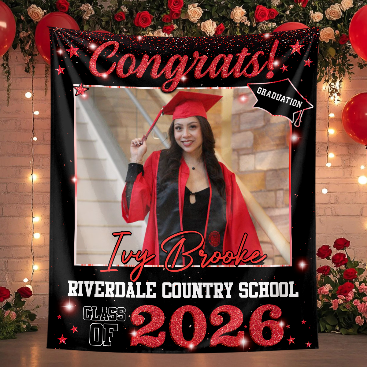 Class Of 2026 Custom Graduation Party Backdrop - Personalized Graduation Backdrop