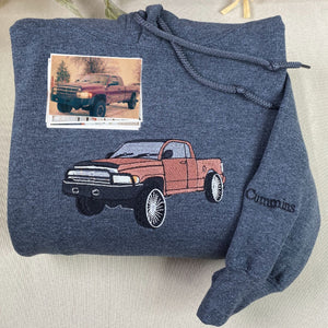 Custom Embroidered Car Sweatshirt, Personalized Car Gifts for Him