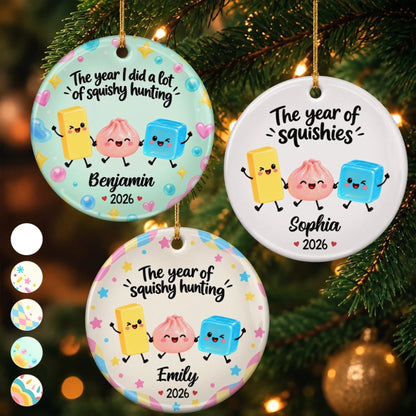 Custom Squishy Ceramic Ornament - Personalized Christmas Birthday Gifts For Kids - Squishy Little Holiday Joy