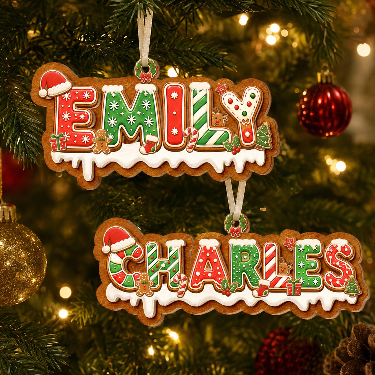 Personalized Gingerbread Christmas Letter 2-Layered Wooden Ornament: Custom Alphabet Kids Name Ornament, New Kids Gift, Christmas Tree Decor 6ab71e76-ba62-4166-8c5d-17be46a488cc-5.jpg