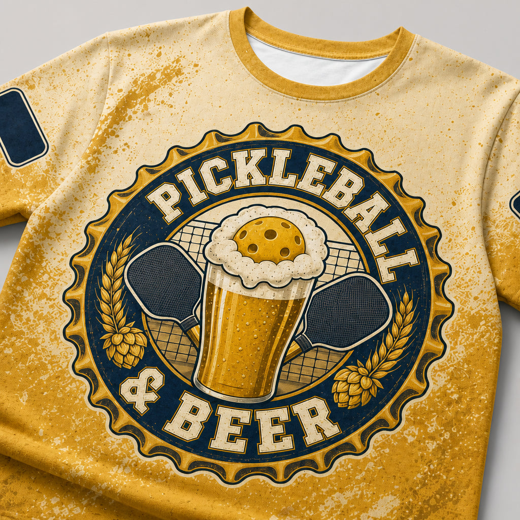 Pickleball & Beer AOP Tee — Custom Name Sleeves - Personalized T-Shirt - All over printed 6b17d95c-03d3-41fd-99e0-def92837450c.jpg
