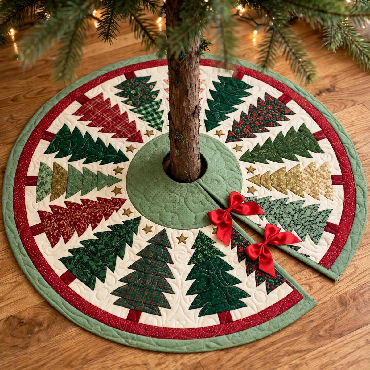Christmas Tree Quilted Tree Skirt, Patchwork Christmas Tree Skirt, Red Green Holiday Tree Base Cover, Traditional Xmas Decor, Family Gift 6b6758fe-ba51-4860-811a-504fe227579d-3.jpg