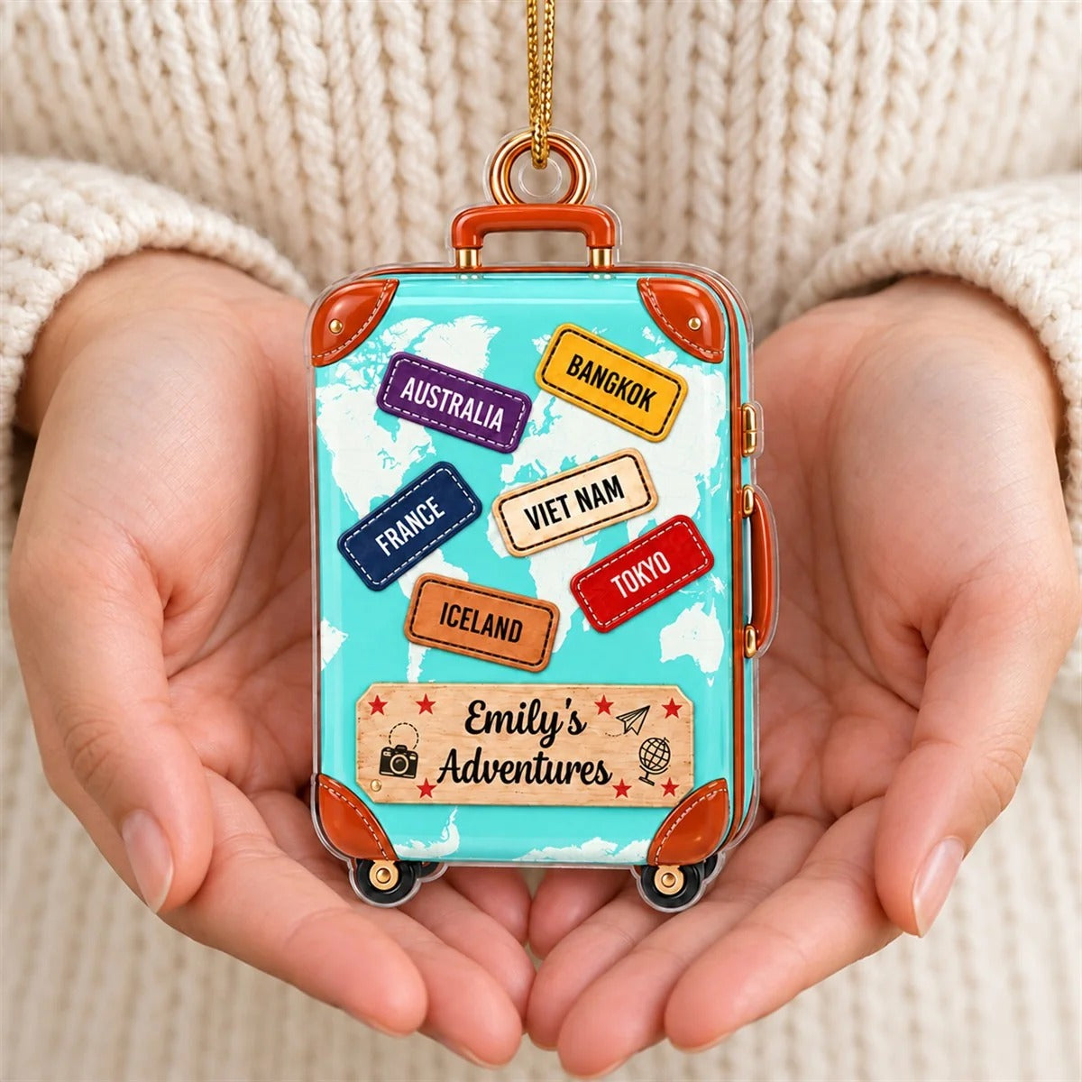 Suitcase Travel World Map - Personalized Acrylic Ornament - Christmas Keepsake Ornament 6bdf06ed-6141-4339-92e2-cb1fc1ac53a7-x9Ru3w8FLr__pod220260908857_web_05.jpg