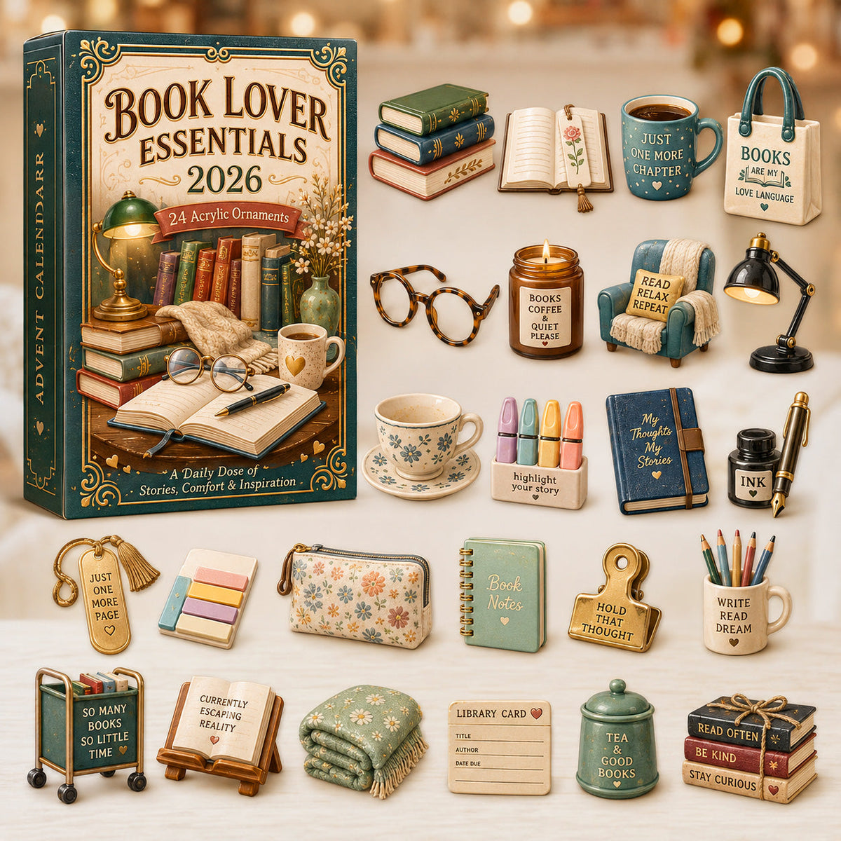 Book Lover Essentials Advent Calendar 2026 - 24-Day Festive Countdown, Acrylic Charms Blind Box - Gift For Reading Lovers 6c46ff89-f999-4b32-8022-7b02db442f23-book.jpg