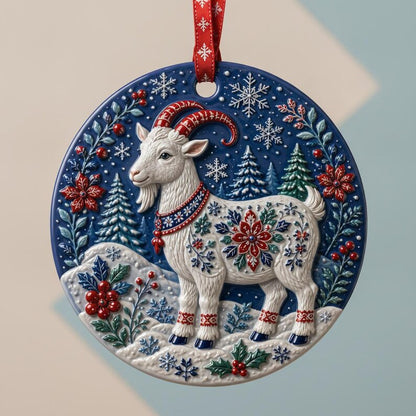 Handcrafted Ceramic Christmas Goat Ornament 3D, Festive 3D Winter Wonderland Decor, Unique Holiday Tree Decoration Gift 6cc31451-5387-40f9-90c4-fd4f64df24be-j8.jpg