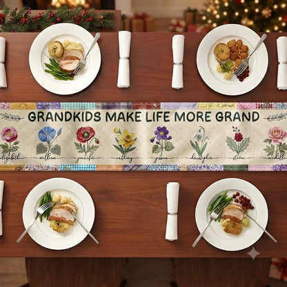 Grandkids Make Life More Grand - Personalized Table Runner 6d8f8553-82a2-4ceb-b1d3-80e2da267594-d41a1fa0-61fd-4a7e-a2cf-406ca3b774e8.jfif