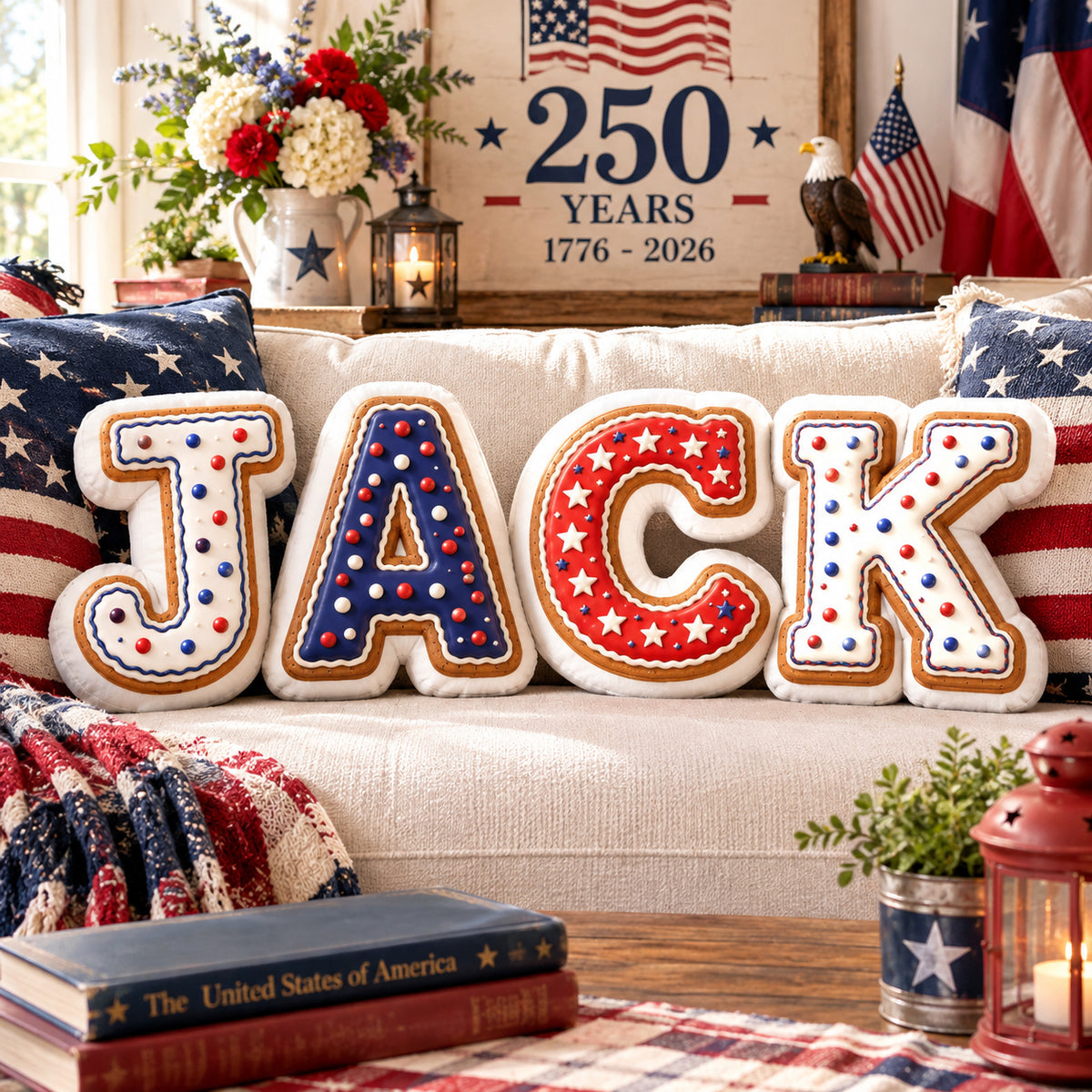 250th Anniversary Christmas Initial Custom Shaped Pillow - Custom Gifts for Kids 6e1bf064-555f-4331-ac92-4b7dd2b626a1-Banner-4-3-.jpg