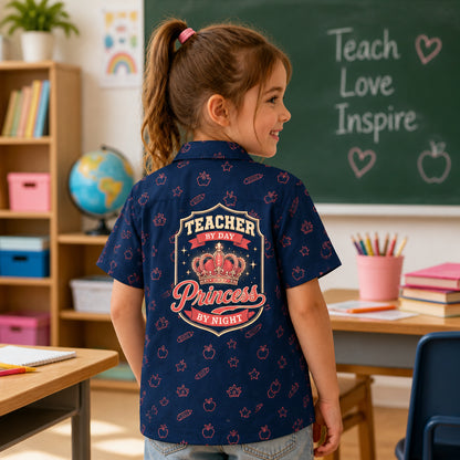 Teacher by Day, Princess by Night – Crown Badge Kids Hawaiian Shirt - Hawaiian Kids Shirt - AOP 6ec53c06-7239-42c5-8492-321bc2878c90.jpg