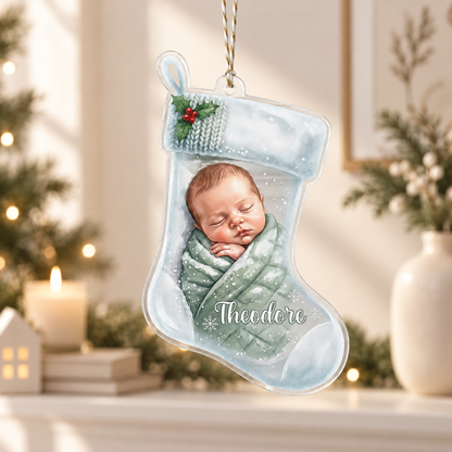 Baby in Christmas Swaddle Acrylic Ornament - Personalized Newborn Gifts For Baby, New Father, New Mother 6eccef62-45cc-49f7-963b-98ca0c22aa57-e1.png