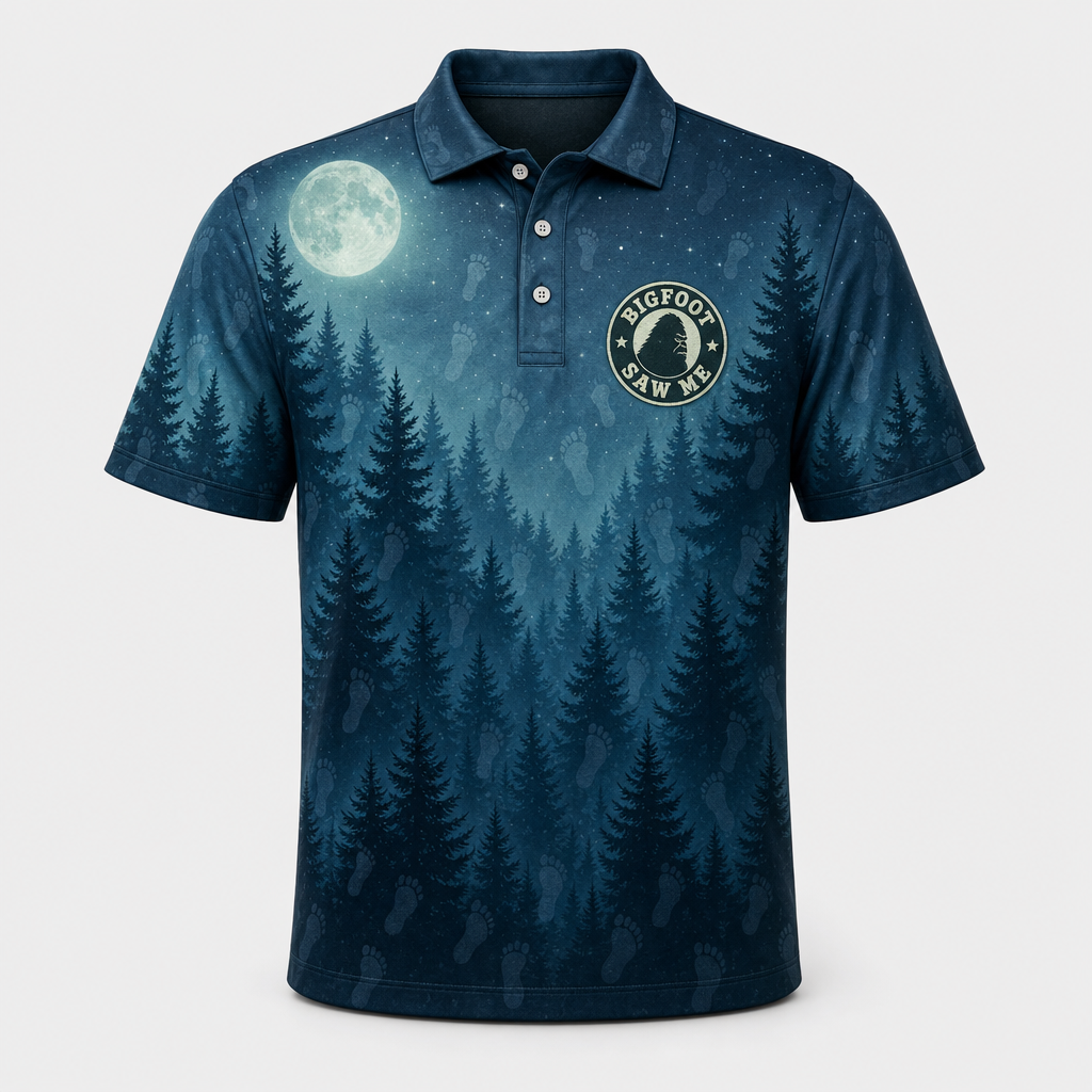 Bigfoot Saw Me Night Forest AOP Polo - Polo shirt - All over printed 6eea9855-bd4c-4679-9e45-8fd58d927c97.png