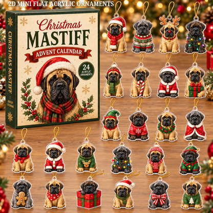 Christmas Mastiff Advent Calendar 2026 - 24-Day Festive Countdown, Acrylic Charms Blind Box - Gift For Mastiff Lovers 6f27bb49-1ef9-4527-92ba-74c3f953bd0d-christmas-mastiff-text.png