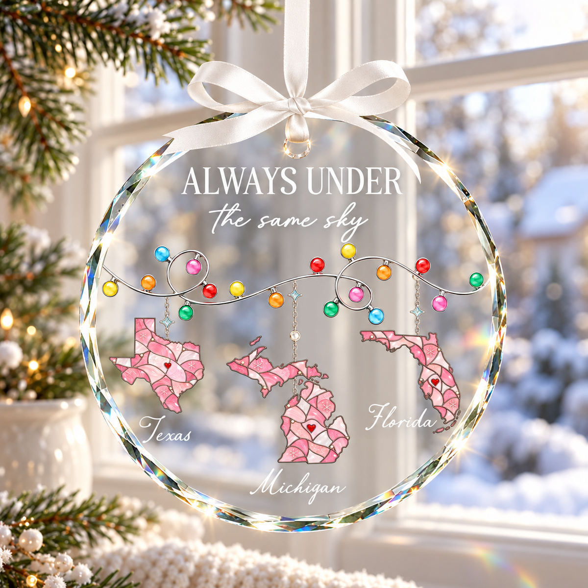 Personalized Family Love Knows No Distance Glass Ornament, Custom State Map Crystal Ornament, Long Distance Family Christmas Gift 6f515116-3402-4ba2-b807-6a361f5e187c-banner-3.png