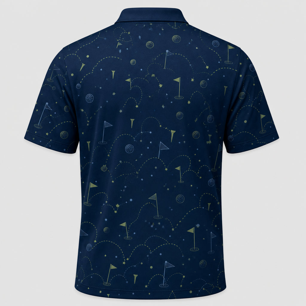 Golf Dad Photo Polo – May The Course Be With You - Back view